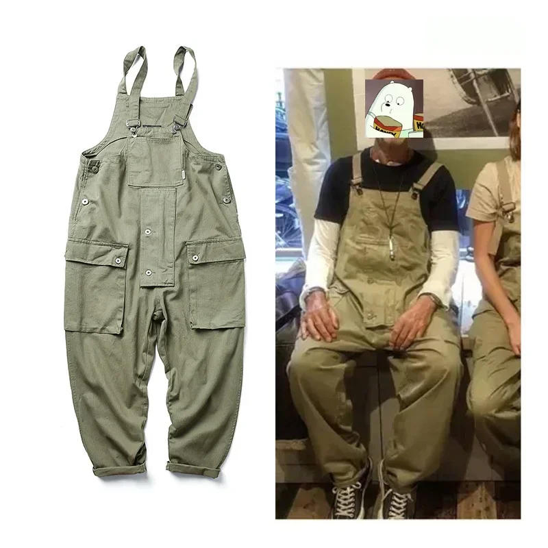 Description Picture 4 of itemAmerican Casual One-piece Suspenders Mens Overalls Trendy Brand Workers Overalls Loose Men Clothing