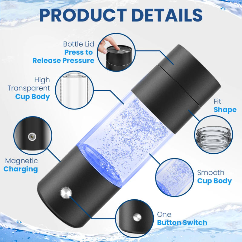Description Picture 4 of item4000ppb Hydrogen Water Bottle Hydrogen Water Generator Bottle SPE PEM Hydrogen Rich Water Bottle for Friend,Office,Travel Use