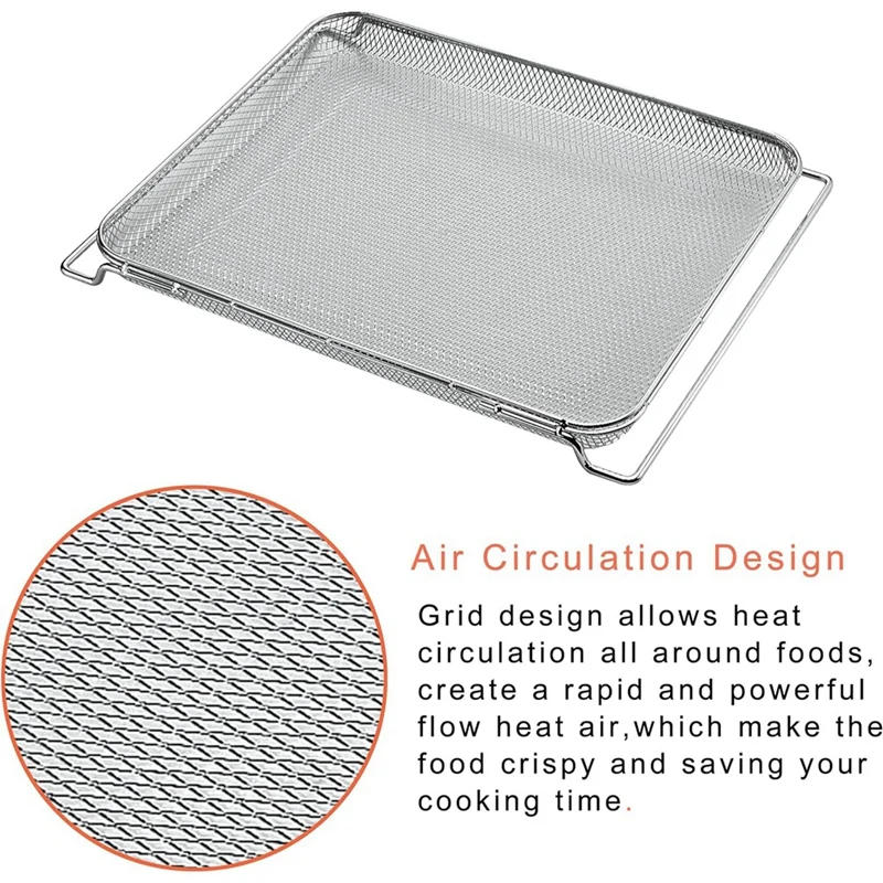 Description Picture 4 of itemAir Fryer Basket 16.5X11inch Air Fryer Basket Silver Stainless Steel For Nuwave Bravo Xl Air Fryer Toaster Smart Oven