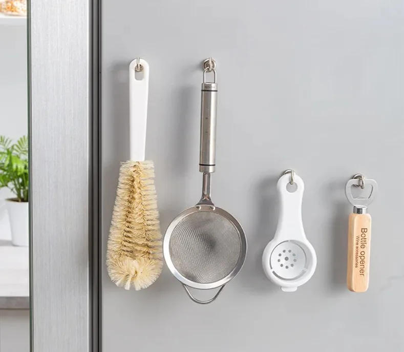 Description Picture 2 of item1-8PCS Strong Neodymium Magnetic Hook Hold Up To 12kg 5Pounds Diameter 20mm Magnets Quick Hook for Home Kitchen Workplace Etc