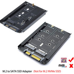 Metal Case Dual B+M Key M.2 NGFF SSD To 2.5 SATA 6Gb Adapter Card With Enclosure Socket M.2 SATA Adapter(Not for NVMe M key)