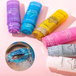 6 Color Sequins Glitter Gel Stick White Silver Pink Eyeshadow Face Body Painting Brighten Stage Makeup Flash Loose Sequins Cream