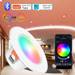Bluetooth-Compatible Downlight Colorful Spot LED Lamp Recessed Round Light Smart Home Luminaire RGB Dimmable Downlight 110V 220V