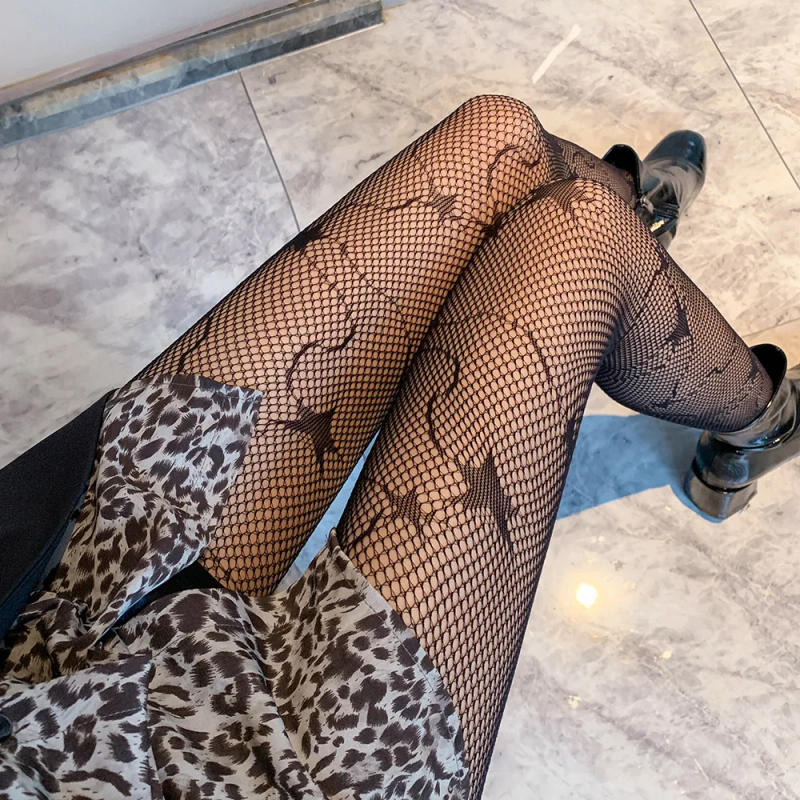 Description Picture 6 of itemFashion Sexy Women Pantyhose Tights Sexy Mesh Fishnet Pantyhose Nylon Print Tight Stocking Female Hosiery Conjoined socks