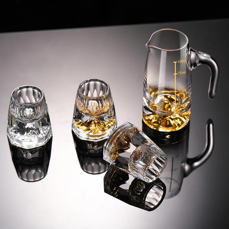 Description Picture 5 of item15ml Crystal Glass Cups Gold Foil Home Wine Cocktail Shot Whiskey Vodka Beer Glasses High-End Drinkware   Bar Liquor Mugs