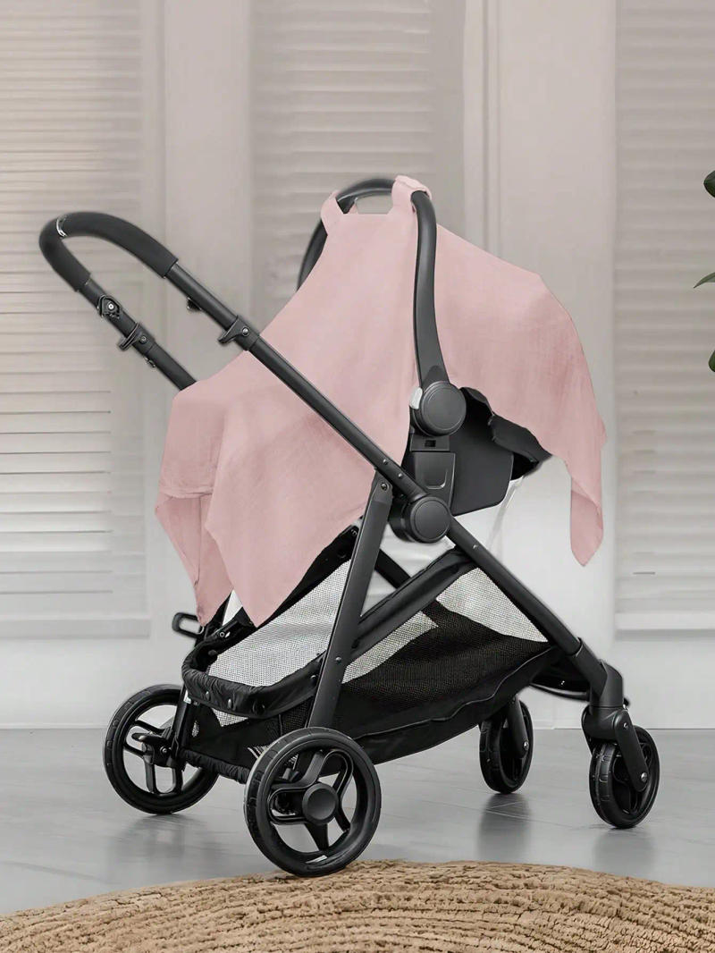 Description Picture 4 of itemBaby Solid Colour Carrycot Cover Gauze Pushchair Cover Lightweight Breathable Sunshade Baby Cover