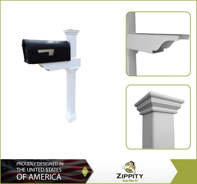 Description Picture 2 of itemZippity Outdoor Products ZP19013 Classica Mailbox Post, White