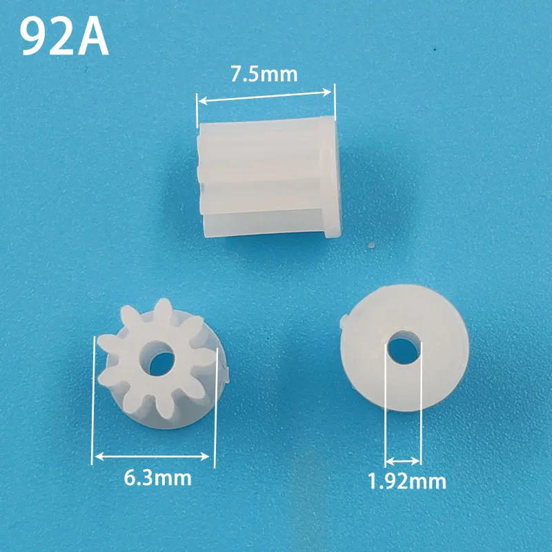 Description Picture 2 of item9T 0.6M Plastic Motor Gear 9 Teeth OD=6.6mm DIY Toy Model Parts 92A Shoulder