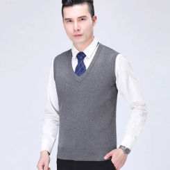 Knit Sweater Male Plain Solid Color Cardigan Men's Clothing Business Beige Pull Oversize Casual Designer Luxury Free Shipping V