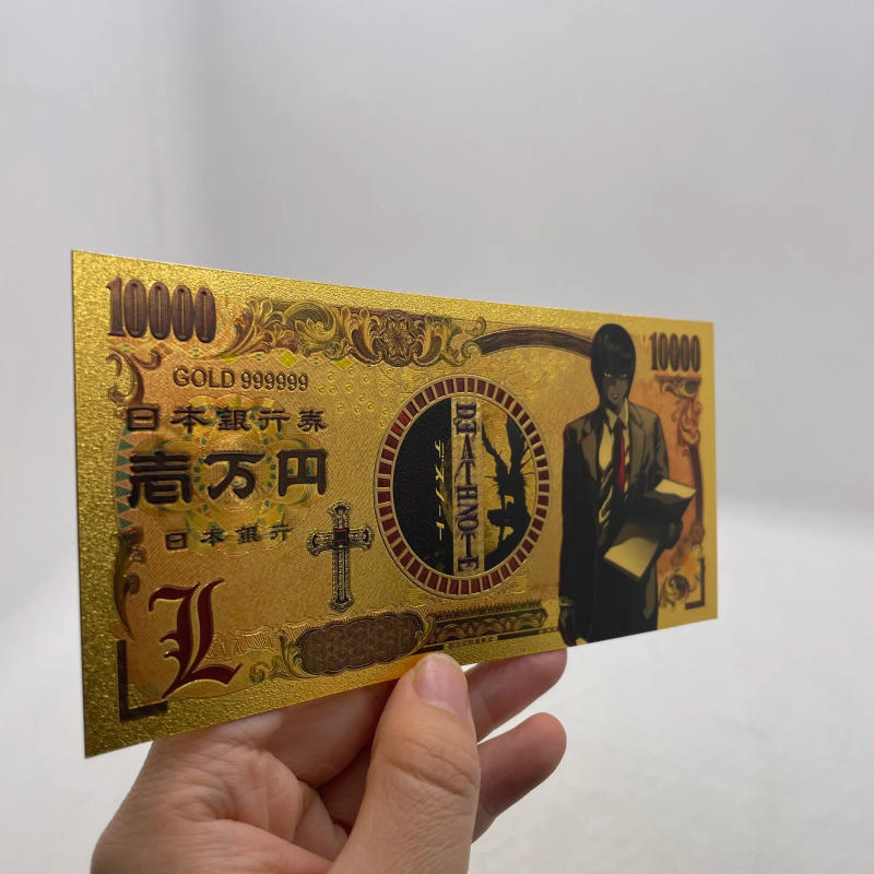 Description Picture 5 of item8types Japan manga Death-note collection cards Yagami Misa playing cards anime gold banknote gold coin for fans hobby gifts