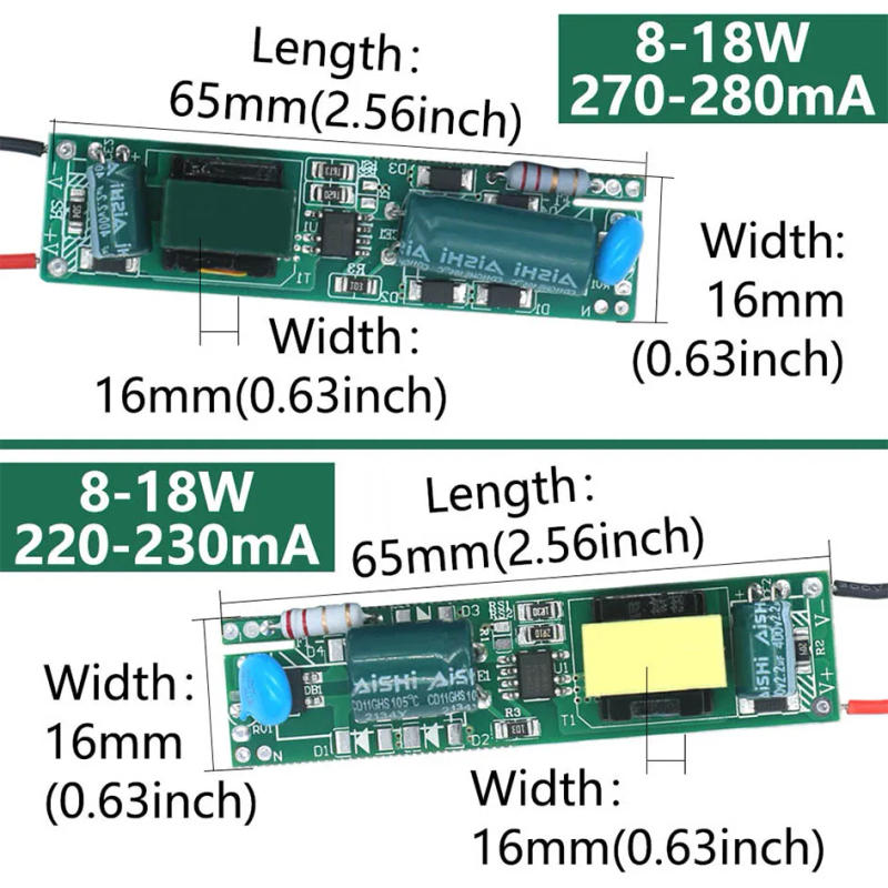 Description Picture 2 of itemLED Driver 8-18W DC30-80V Driver For Tube Lights 230mA 280mA Power Supply Unit Lighting Transformer AC100V-260V Power Adapter