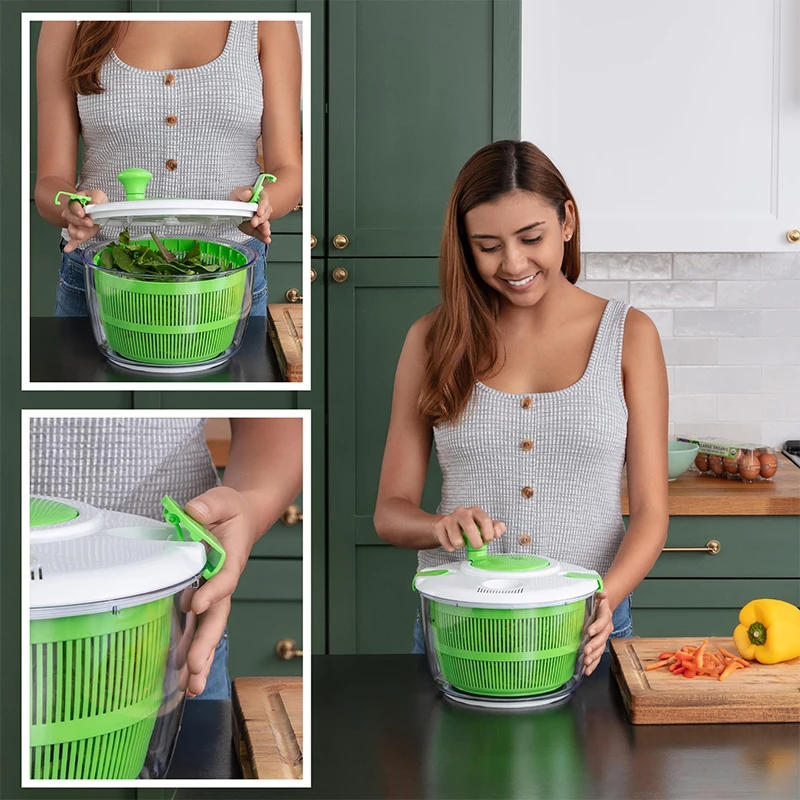 Description Picture 5 of itemKitchen Fruit And Vegetable Dehydrator 5 Liter Manual Turntable Safety Cover Lock Rotating Handle With Built In Drainage System