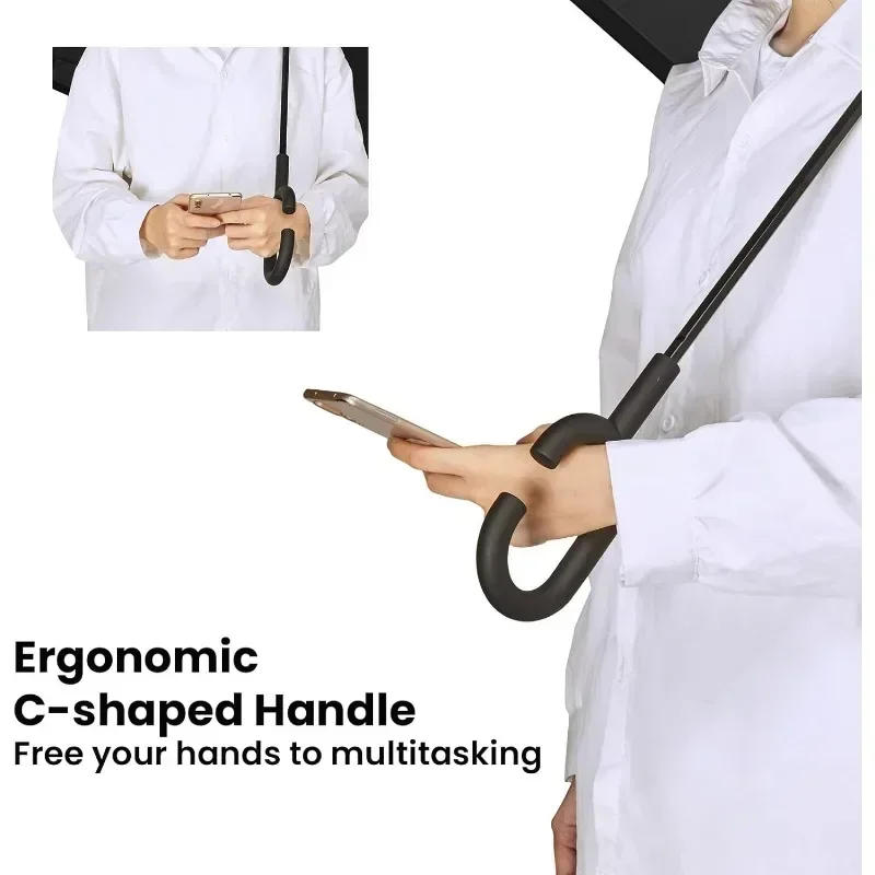 Description Picture 4 of itemCreative Car-mounted Automatic Long-handled Reverse Umbrella C-handle Windproof Double-layer Umbrella Inverted Folding Umbrella