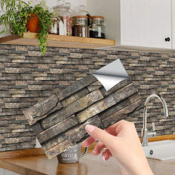 20/10pcs Imitation Stone Tile Wall Sticker 3D Wallpaper Waterproof Home Decoration For Kitchen Bathroom Self-adhesive Decals