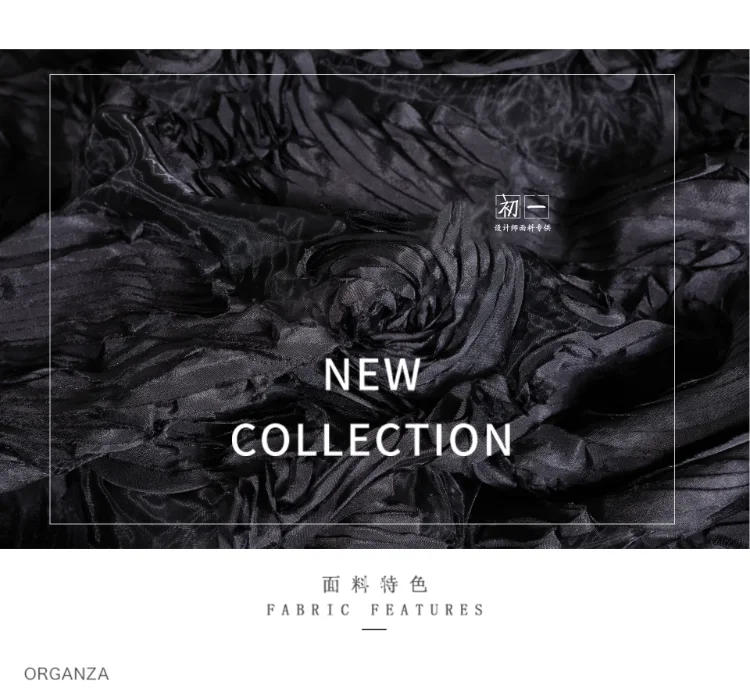 Description Picture 5 of itemBlack Disorder Pattern Crushed Fabric Diy Wedding Dress Background Decoration Fashion Designer Sewing Material Wholesale Cloth