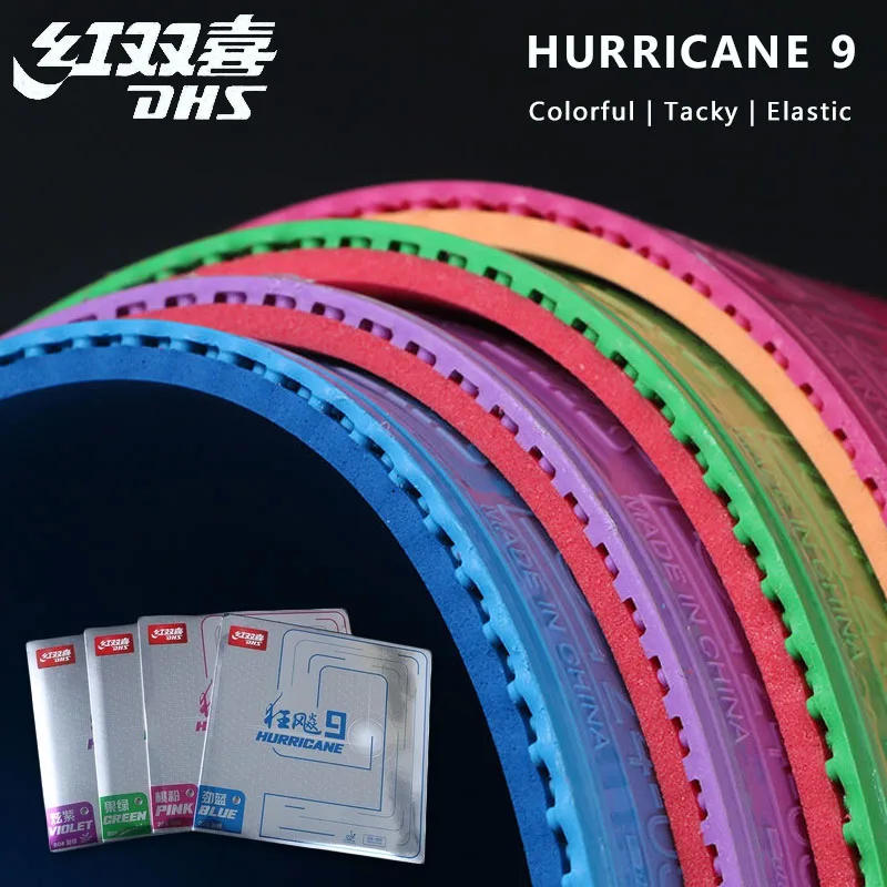 Description Picture 2 of itemDHS Hurricane 9 Colorful Table Tennis Rubber Original Ping Pong Rubber Tacky Elastic Hard Sponge Blue/Pink /Green /Violet Rubber