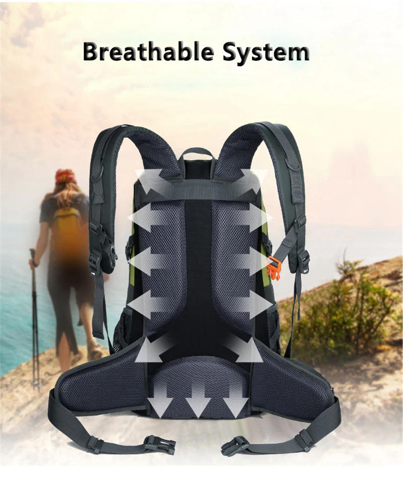 Description Picture 4 of item40L Outdoor Climbing Backpack Camping Hiking Bag Men Women Trekking Rucksack Waterproof Mountaineering Sport Pack Pouch Mochila