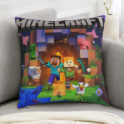 Cartoon Cushion Cover Minecraft 45x45cm Cushions Covers For Bed Pillows Car Sofa Pillowcase Pillow Cases Decorative Short Plush