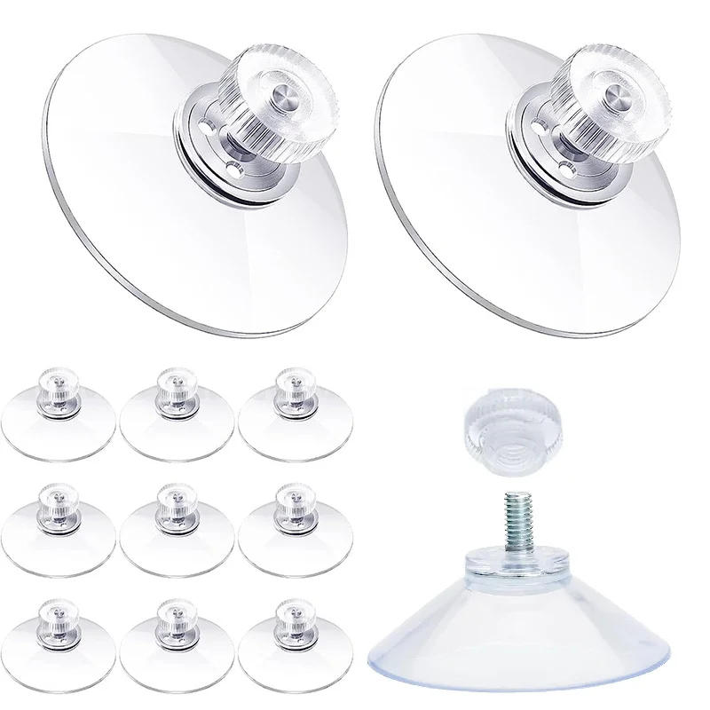 Description Picture 2 of item10PCS Round Strong Transparent Suction Pads 25/32/41/53mm Glass Sucker Pads Clear PVC Sucker Pads for Bathroom Wall Window