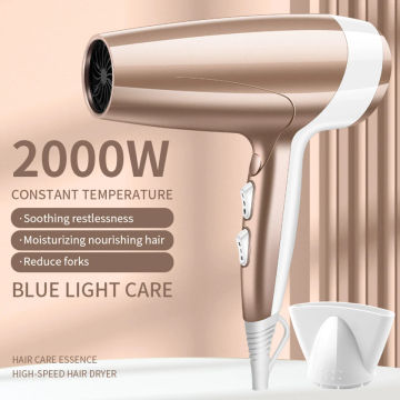 Professional 2000W High Power Negative Ion Hair Dryer With Air Collecting Nozzle Blue Light Hair Care Blow Dryer Hair Styling