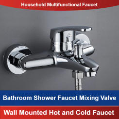 Pressurized Shower Faucet Bathroom Faucets Bath Mixing Valve Triple Cold and Hot Water Faucet Multifunctional Household Tap