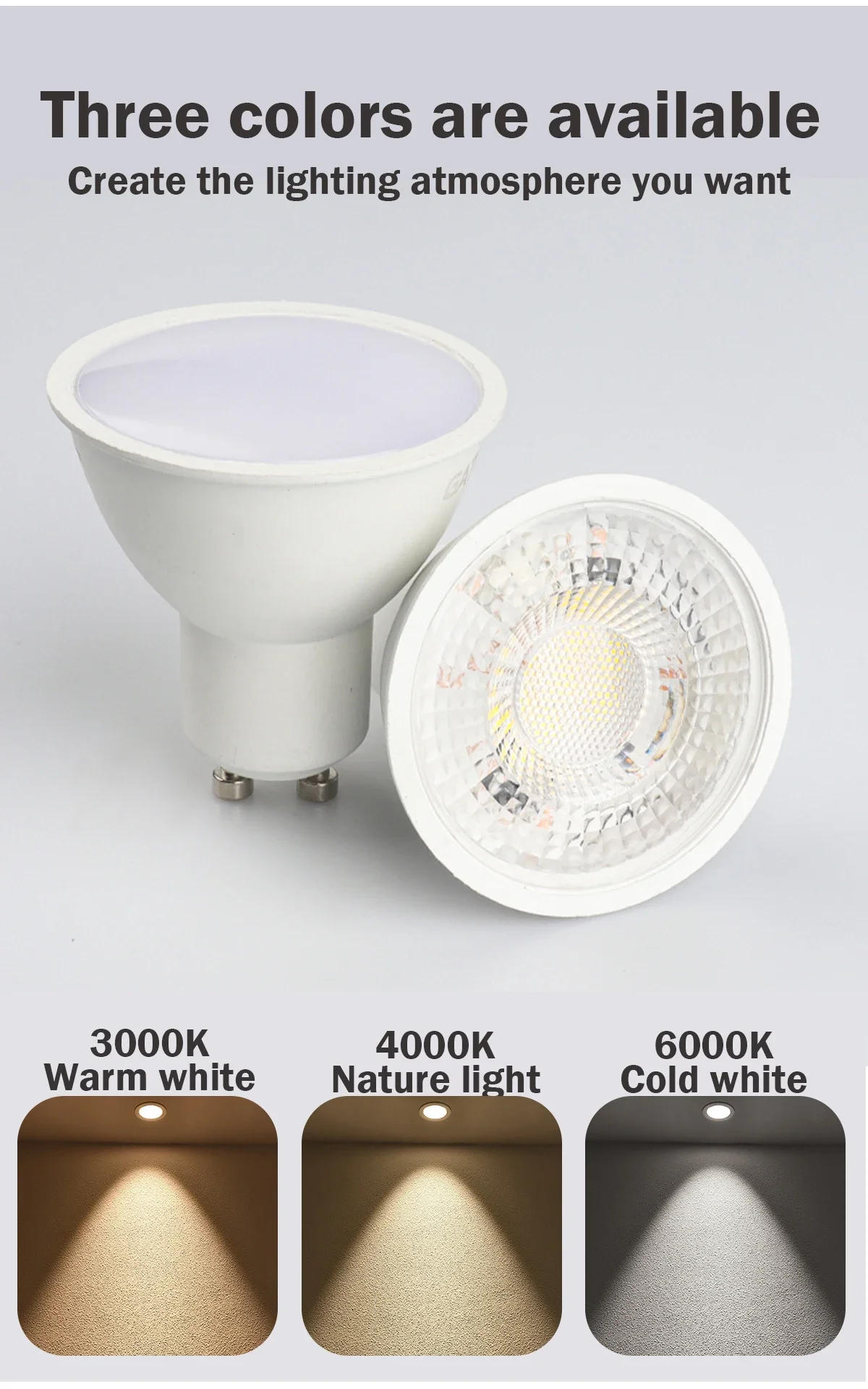 Description Picture 4 of item8pcs Hight Lumen GU10 Spotlight 7W 8W 9W LED Bulb GU10 AC220V 120V Replace 30W 50w Halogen Lamp for Home Lighting Derection