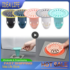 Silicone Floor Drain Bath Shower Floor Strainer Core Kitchen Bathroom Water Drain Filter Cover Plug Trap Siphon Sewer Deodorant