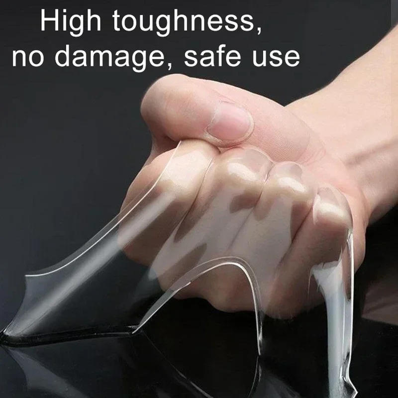 Description Picture 6 of item1Roll Ultra-strong Double Sided Tape Nano Transparent Reusable Lasting Waterproof Resistant Heat Adhesive Cleanable Car Special