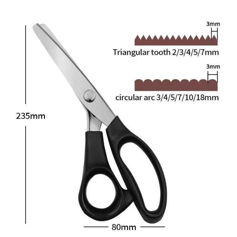 Description Picture 6 of itemStainless Steel Pinking Scissors Triangle Teeth Lace Cloth Crafts Dressmaking Zig Zag Cut Tailor's Scissors Sewing Shears