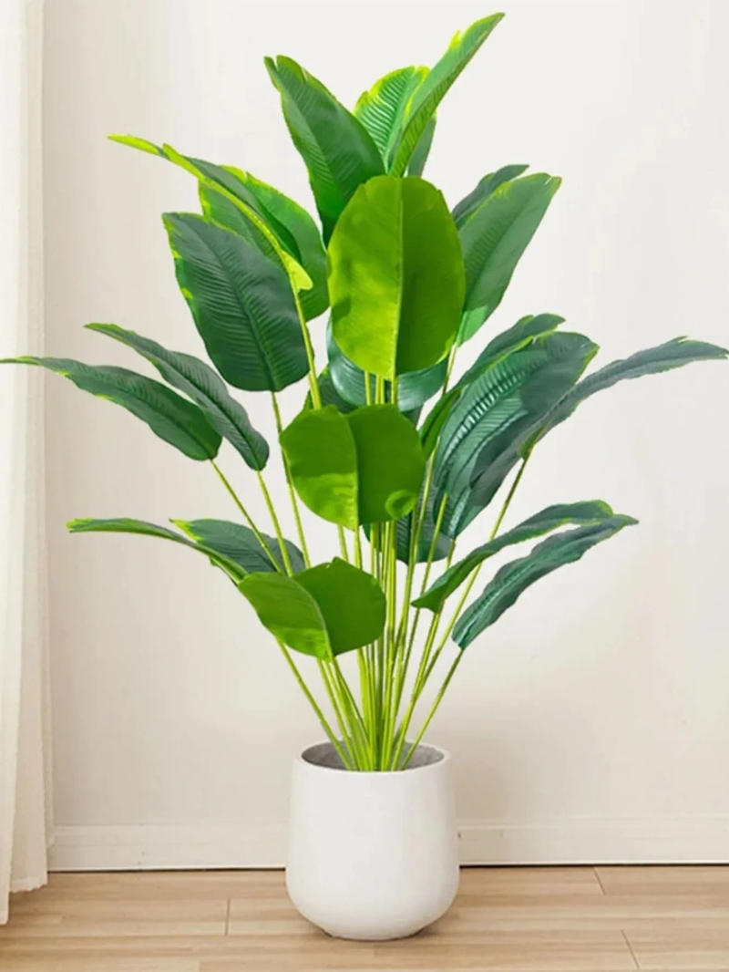 Description Picture 2 of item1pc Artificial Plants Large Tropical Palm Tree Fake Banana Plants Leaves Real Touch Plastic Monstera Plant For Home Garden Decor