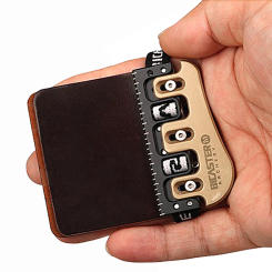 Bicaster Barebow Finger Tabs Cordovan Leather + Brass Finger Guards - Right/ Left Hand Archery Finger Guards Protector