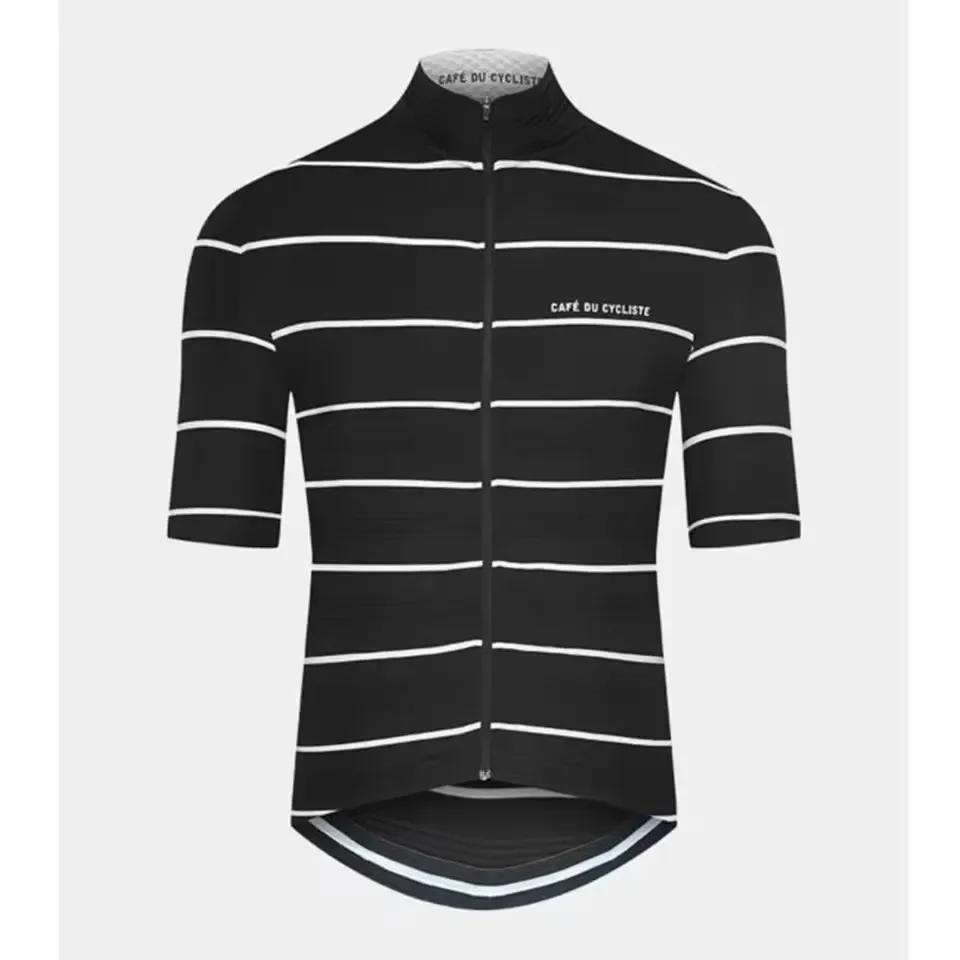 Description Picture 6 of itemCafe Du Cycliste Summer Men's Short Sleeve Cycling Jerseys Quick Dry Breathable Black/White Bike Clothing Ciclismo Maillot Tops