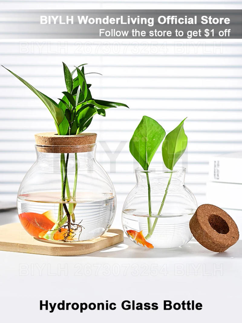 Description Picture 2 of itemTransparent Hydroponic Plants Glass Vase Propagation Station Vase Rack Office Home Decoration Micro-landscape Ecological Bottle