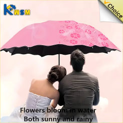 Portable Umbrella Creative Water Flowering Umbrella Ruffled Sunny and Rain Umbrella Windproof UV-proof Manual Vinyl Umbrella