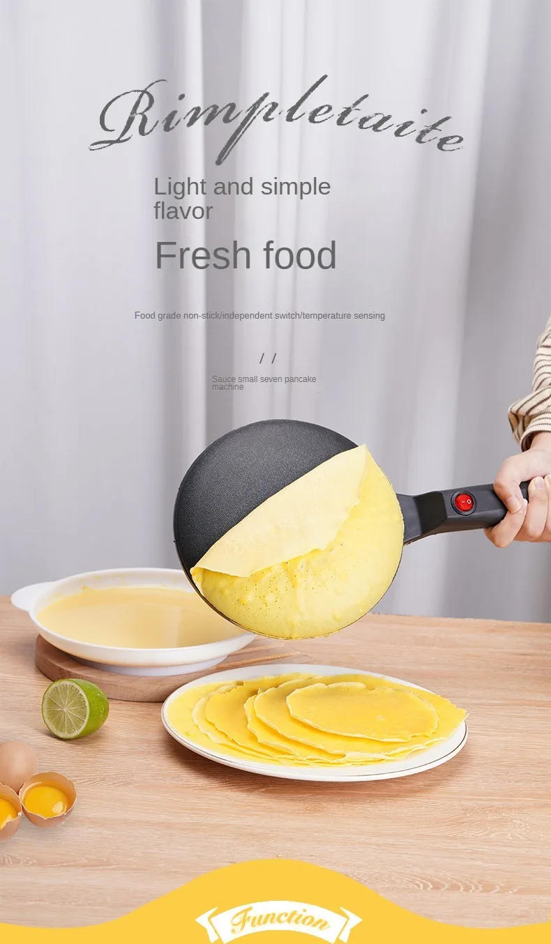 Description Picture 2 of itemElectric Crepe Maker Breakfast Pizza Machine Pancake Baking Pan Cake Non-stick Griddle Chinese Spring Roll Cooking Tools