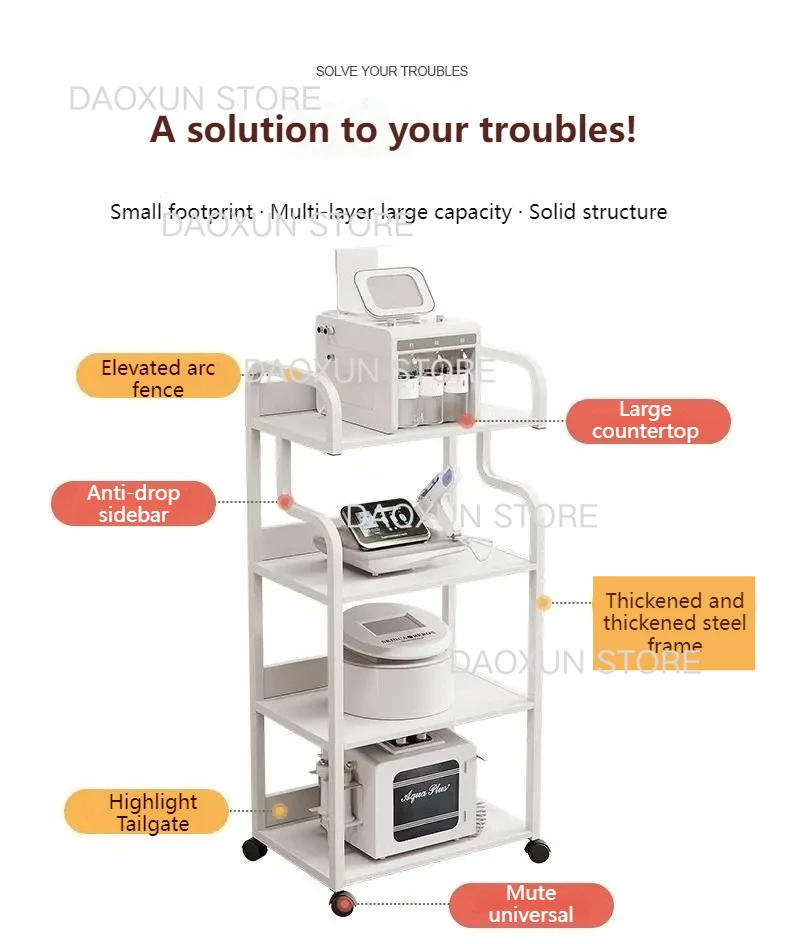 Description Picture 5 of itemTattoo Cart Iron Trolley Shopping Stainless Steel Lash Pedicure Wood Furniture Salon Transparent Small Spa Makeup Dressing Table