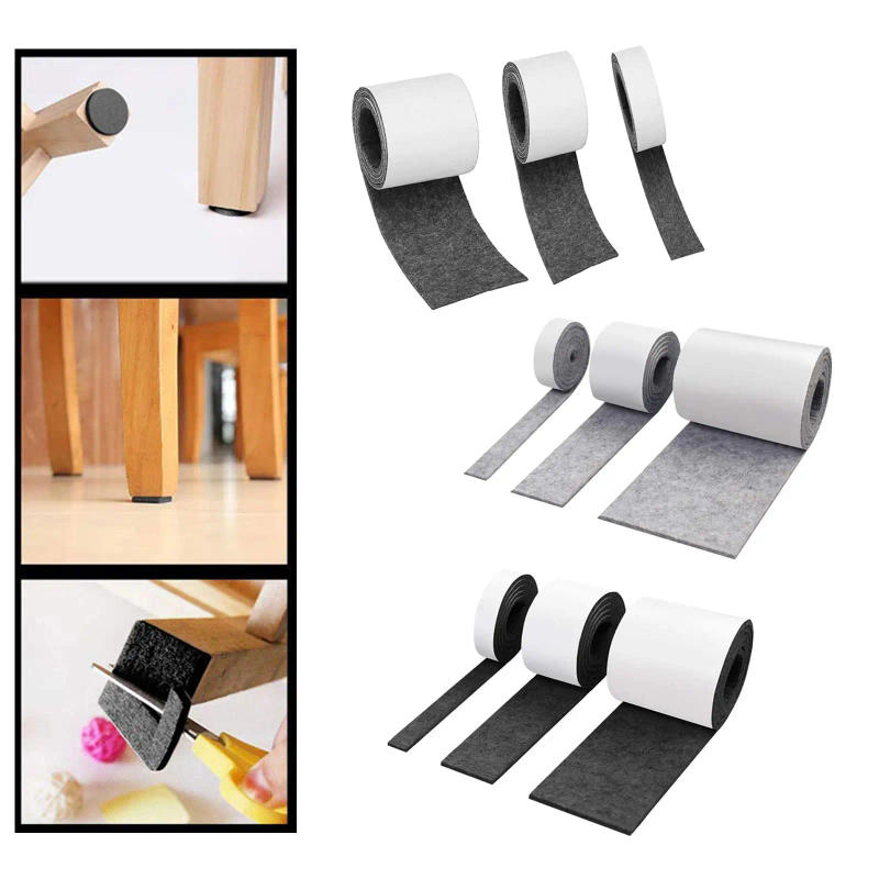 Description Picture 5 of item3 Pieces Self Felt Tape Polyester Felt Strip Roll Furniture Felt Strips DIY Shape Sliding Pad Tape Floor