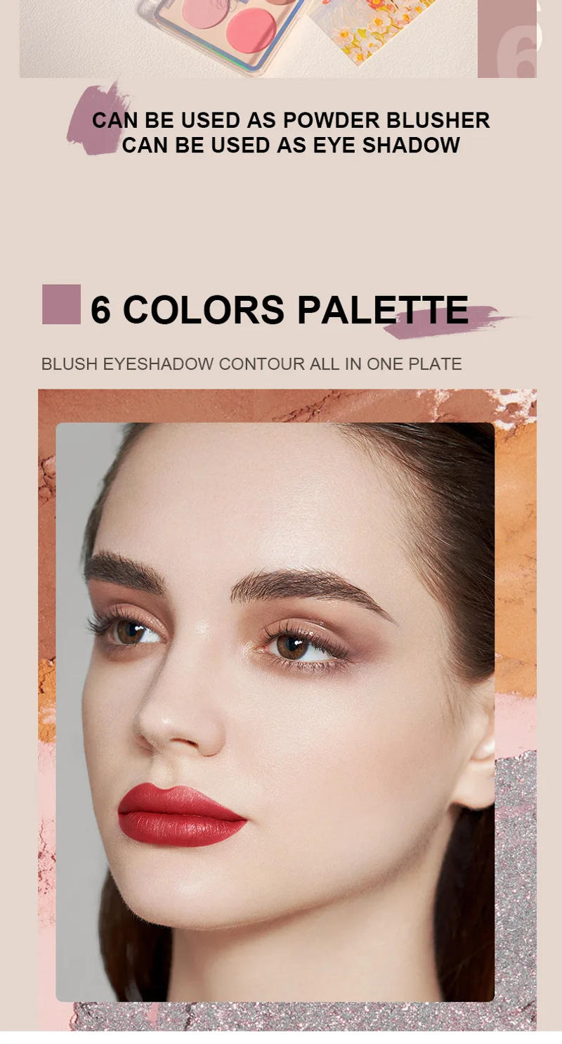 Description Picture 4 of itemColor-retaining contour palette highlights all the functions of contour, which is a portable high-gloss cosmetic blush plate.