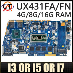 UX431FA/FN For ASUS UX431FL UX431FLC UX431FAC UX431FN UX431F X431FA Laptop Motherboard I3 I5 I7 8th/10th Gen CPU 4G/8G16G-RAM