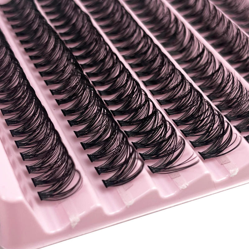 Description Picture 4 of item200 Cluster Individual Lashes C/D Curl 8-16mm Mixed Tray Natural Eyelash Extension 3D Russia Volume Eyelash bundles Makeup Tools