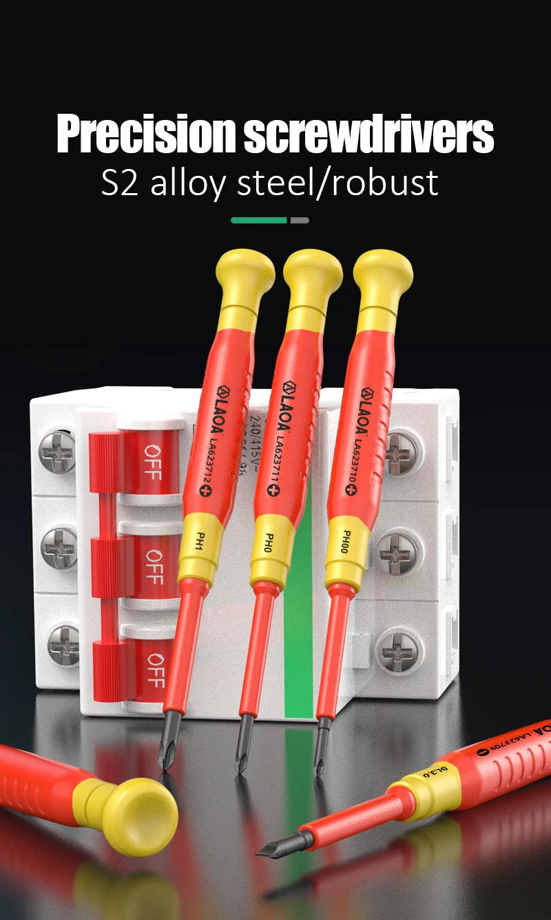 Description Picture 2 of itemLAOA insulated precision screwdriver a cross small size screwdriver to remove eyeglasses clocks and watches cell phone notebook