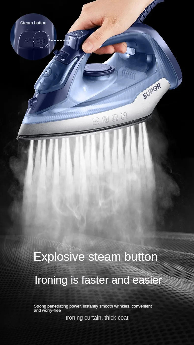 Description Picture 4 of itemSupor Electric Iron Household Steam Small Flat Ironing Handheld Portable Pressing Machines Mini Ironing Clothes Electric Iron