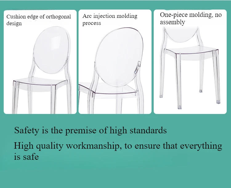 Description Picture 5 of itemParty Wedding Chairs Clear Plastic Event Single Church Chairs Gamer Chaise Dining Banqueting Sillas Hotel Home Furniture
