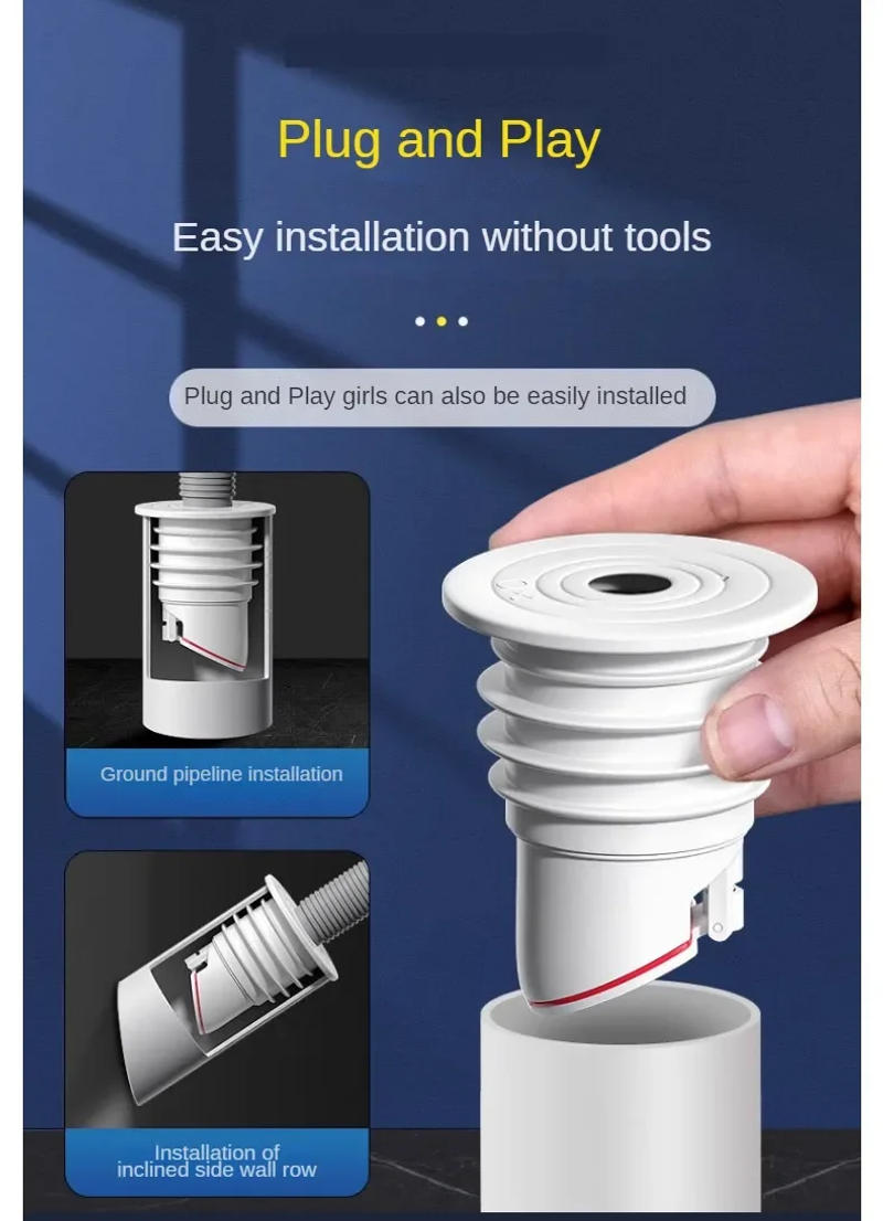 Description Picture 5 of itemSilicone Drains Sewer Pipe Sealing Ring Water Plug Floor Drain Anti Odor Sewer Seal Stopper Shower Drainer Bathroom Accessories