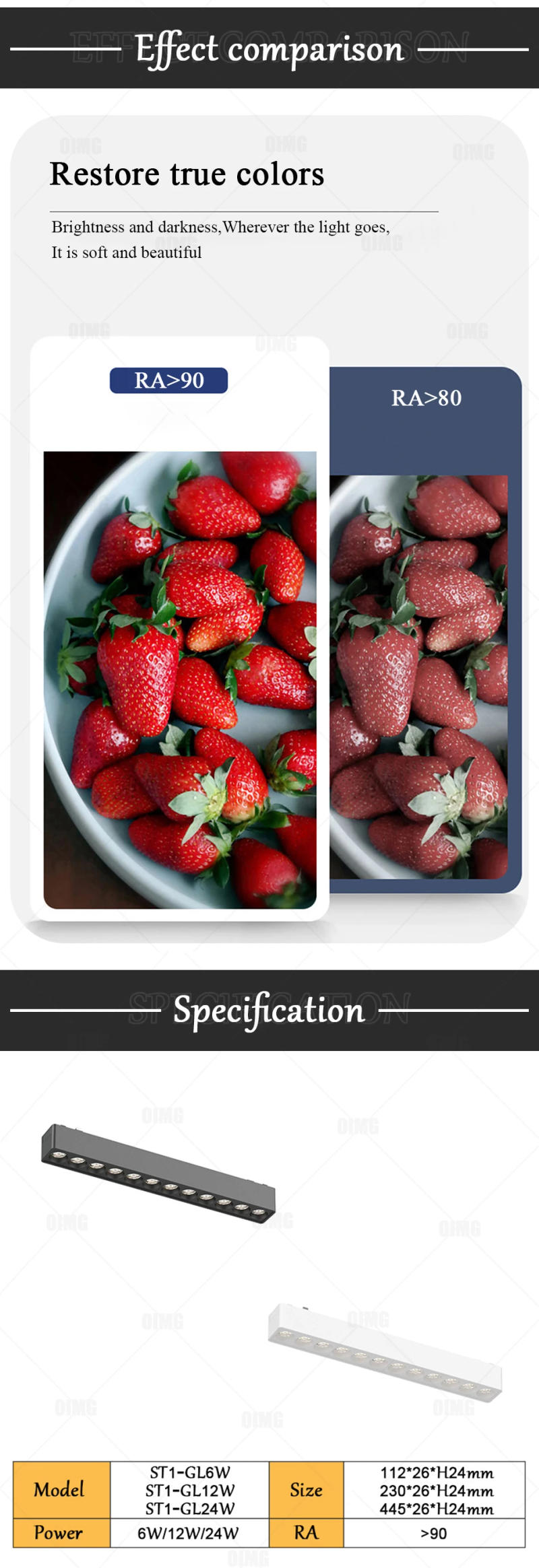 Description Picture 5 of itemWhite Black Surface Ultra Thin Slim Magnetic Track Lamp Cell Light Modern Flexible Fixture Living Magnet Ceiling Lamp Rail