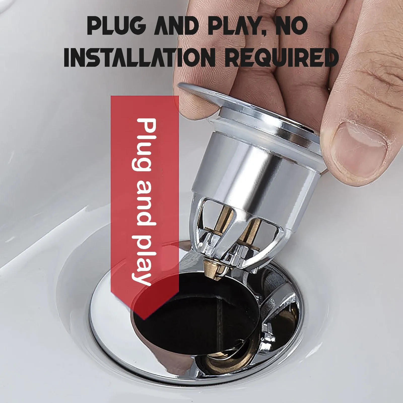 Description Picture 5 of itemPress Bounce Basin Pop-up Drain Filter Bathroom Shower Sink Filter Plug Hair Extension Bath Plug Kitchen Hardware Accessories