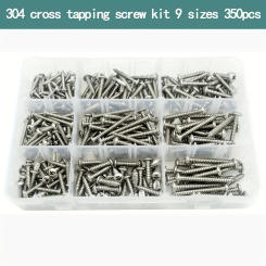350Pcs #6#8#10 304-Stainless Steel Phillips Round Pan Head Self-Tapping Drilling Screws, M3.5 M4.2 M4.8 Wood Screws