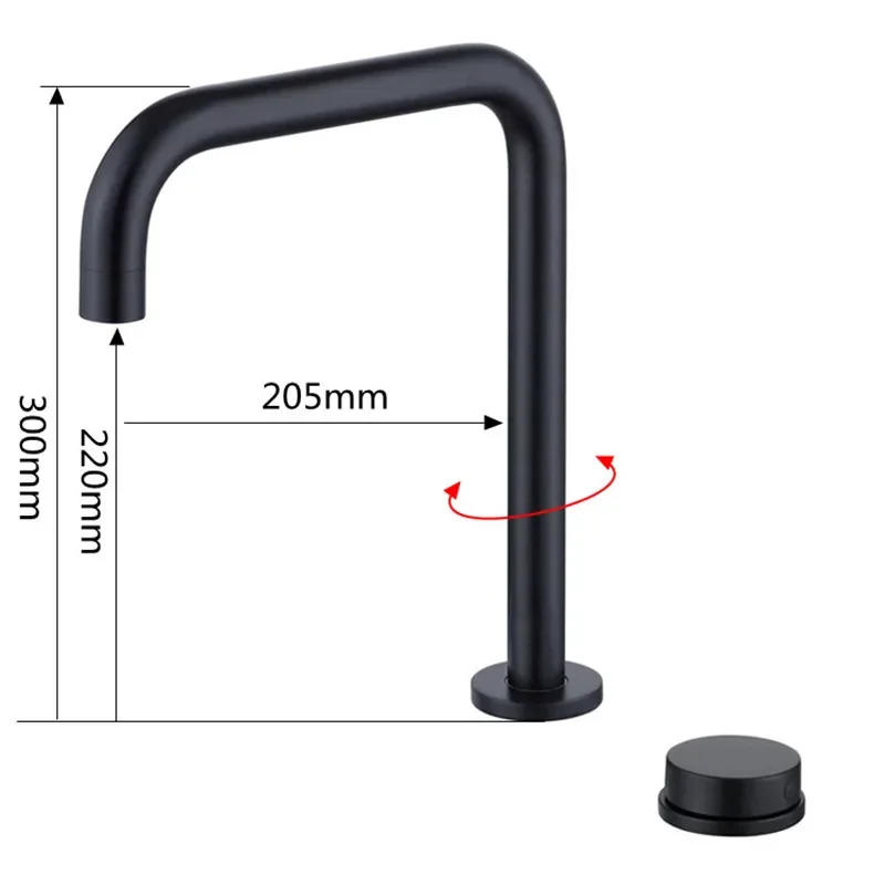 Description Picture 3 of itemBasin faucet Bathroom two holes Widespread Brushed Gold sink tap 360 rotating widespread Black Tap