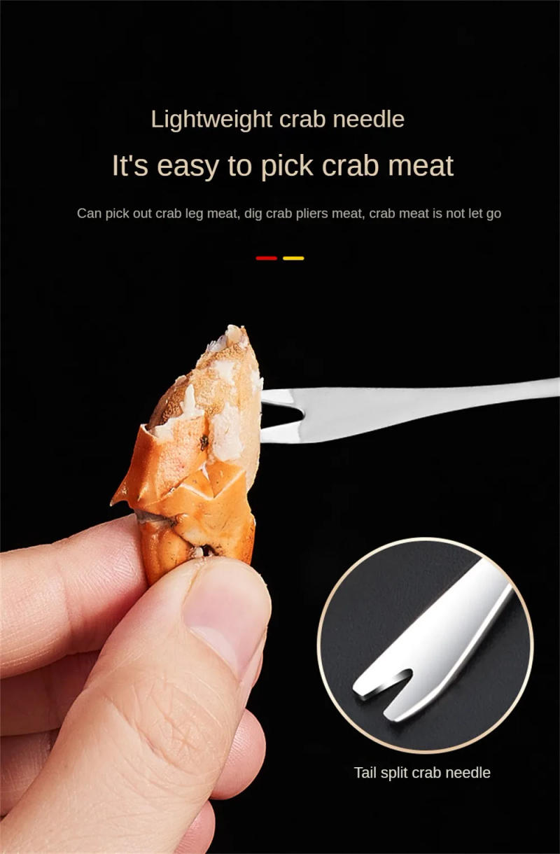 Description Picture 6 of itemCrab Crackers Picks Spoons Set Seafood Tool Sets Stainless Steel Crab Peel Shrimp Tool Lobster Clamp Pliers Kitchen Accessories