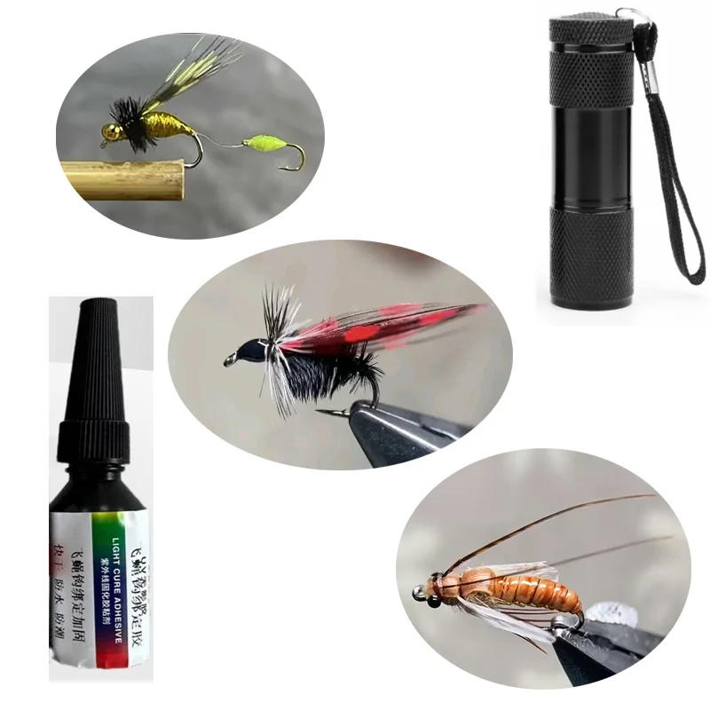 Description Picture 5 of itemFly hook glue uv glue uv curing water resistant strong adhesion fast drying strong fly hook UV glue DIY fishing bait production